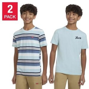 Levi's Pack Of 2 Graphics + Stripes Tees Youth XL 18/20 Short Sleeve Crew Neck